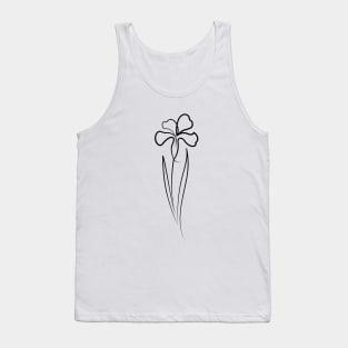 Iris Flower Minimal art | One Line Drawing | One Line Art Tank Top